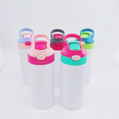 China American Style 12oz Stainless Steel Kids Cup Water Bottle Cup White Small Vacuum Kids Tumbler With Straw Diy Sublimation Tumbler for sale