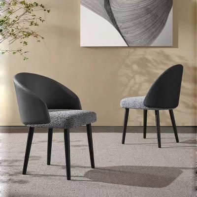 China Elegant Blend Fabric Dining Room Chairs With Backrest Luxury Leather for sale