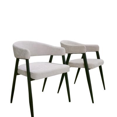 China Hollow Back Fabric Dining Room Chairs 770mm Height Grey Steel Base for sale