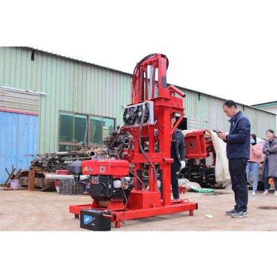 China Construction works Factory Wholesale Price Trailed Tire Borehole Portable Bore Drilling Rig Machine for sale