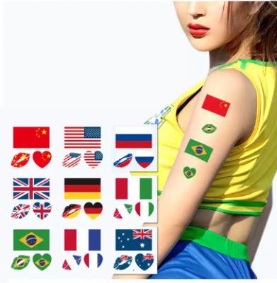 China Antique Imitation 2022 Qatar World of Cup customize face stickers football match fans cheer flag tattoo stickers for sale
