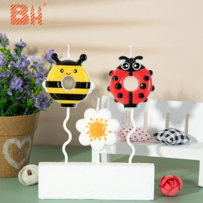 China New Birthdays Wholesale Candle Fashion Bee Garden Theme Candle For Kid Set Party Decoration for sale