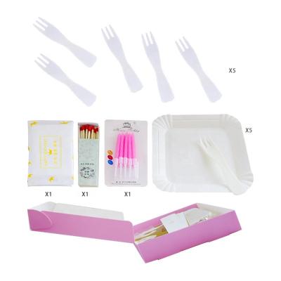 China Suitable Use Wedding Party Supplies Unique Part Cutlery Set Cake Paper Plate Fork Knife Set for sale
