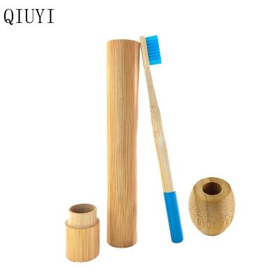 China Healthy Customize Logo 100% Biodegradable Bamboo Toothbrush Holder, Toothbrush Case Toothbrush Display Stand for sale