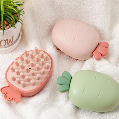 China Wholesale Lovely Carrot Styling Waterproof Shampoo Brush Silicone Massage Hair Comb Scalp Care for sale