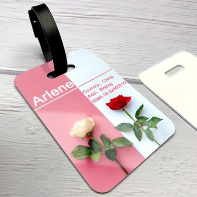 China BrightSUB Metallic 0.75mm White Gloss Sublimation Foil Luggage Tag Double Sided Dye Sublimable Custom Blanks Heat Transfer Prints for sale