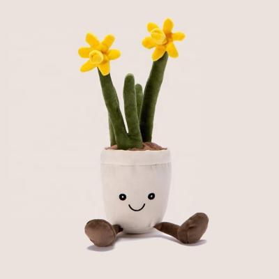 China Factory nnew style pet cactus flower plush dog toy stocked with squeaker soft and cuddly dog plush toy for sale