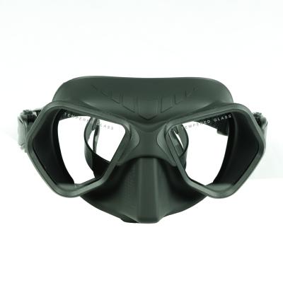 China Op maat gemaakte dubbele lens 65CC Snorkelbrillen Tempered Glass Mask voor Freediving Te koop