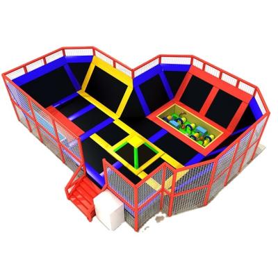 China Galvanized steel Commerical Children&Adults Inflatable Indoor jump Sport Trampoline Amusement Park with Rope Course for sale