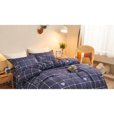 China Nondisposable Simple Style Grid Modern Home Bedding Set With Geometric Pattern Bedding Set for sale