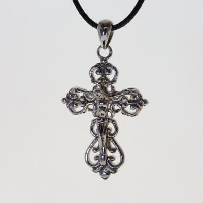 China 925 Sterling Silver 925 Sterling Silver Zircon Trend Fashion Fashion Religious God Jesus Cross Pendant Street Gold Plated Temperament for sale