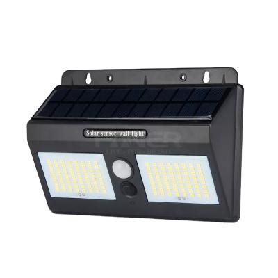 China Garden 2022 HOT Sell waterproof garden outdoor motion sensor solar led 128 led ip54 wall light with light sensor for home garden for sale