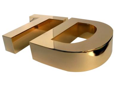 China Letras de canal fabricadas do diodo emissor de luz, sinal de aço inoxidável não iluminado da letra do ouro 304 Titanium lustrosos do espelho à venda