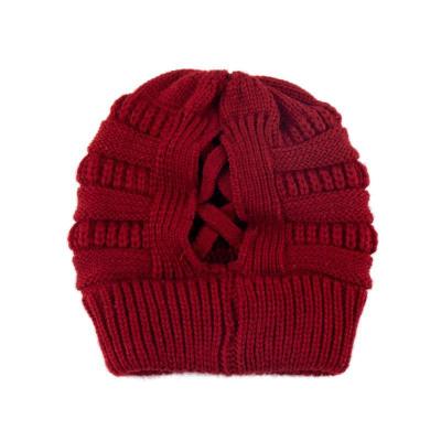 China COMMON Wholesale Unisex Acrylic jacquard big logo men Winter hats Warm Knitted Beanie Hats for sale