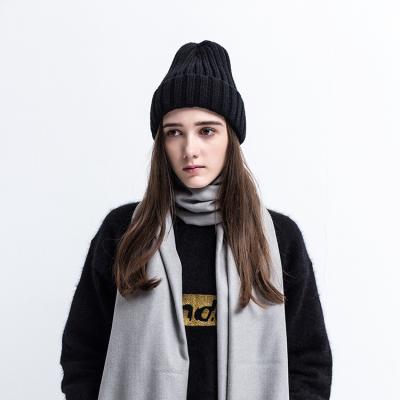 China COMMON Excellent quality two tone knitted hat beanie hat with pom pom winter warm hat with fleece lining for kids for sale