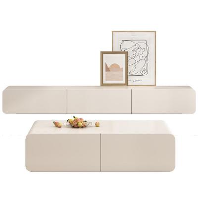 China Hot Sale Convertible Modern Living Room TV Stand Modern Living Room Furniture MDF Style TV Stand And Center Table for sale
