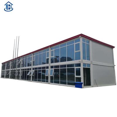 China Carport New Design Two Story Glass Container House Modular Head Office Building In Malaysia for sale