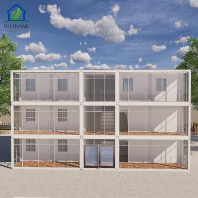 China Modern Modular Car Park Construction Site Container Workers Office Cabins Housing Construction With Glass Wall for sale