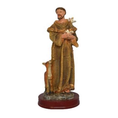 China Handmade Wholesale Francisco Resin Religious Resin Religious Statue Statues 8 Inches for sale