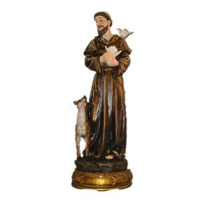 China Wholesale New Item Resin Religious Statues 24 Inch Santa Francisco Resin Religious Statues Wholesale for sale