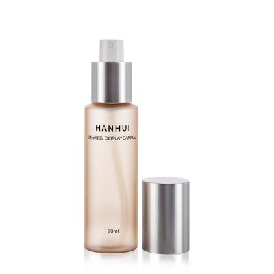 China 60ML Fine Mist PET Bottles luxury spray bottle with electroplated cover for sale