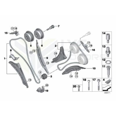 China TIMING CHAIN KIT FOR F10 F15 F85 M5 650i 4.4 M6 xDrive X5 N63B44 S63N44 N63 S63 4.4L FOR BMW M6 for sale