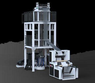 China High Speed Blown Film Extruder Wrapping Film Machine ABA Plastic HDPE LDPE Three-Layer Film Blowing Machine for sale