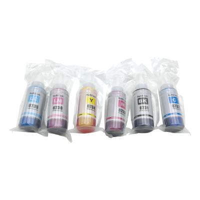 Китай Бутылка чернил для Epson L805 L800 L1800 L810 L850 Принтер T673 Код чернил 70gm X CMYBkLCLM Цветовой набор чернил продается