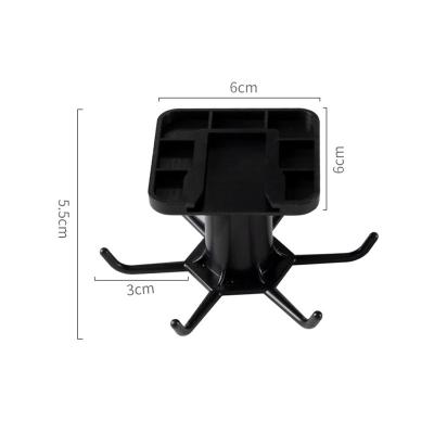 China Flexible 360 Degree Rotated Self Adhesive Kitchen Hooks 6 Hooks Home Wall Door Hook Handbag Clothes Ties Bag Hanging Hanger Rack for sale