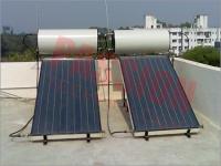 China Integrated Colored Steel Blue Titanium Flat Panel Solar Water Heater For Pitched Roof for sale
