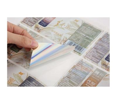China Anti-Counterfeit Printing Adhesive Waterproof Stickers Die Cut Sticker Kraft Paper Stickers Label for sale