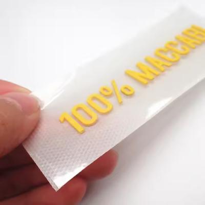 China Custom siliconen rubber tagless labels Warmteoverdracht met 3d letters en cijfers Naam Patch Logooverdracht Print Te koop