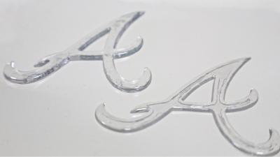 China Custom Imitate Ice Semi Transparent Glossy TPU Logo Heat Transfer Label for Clothes for sale