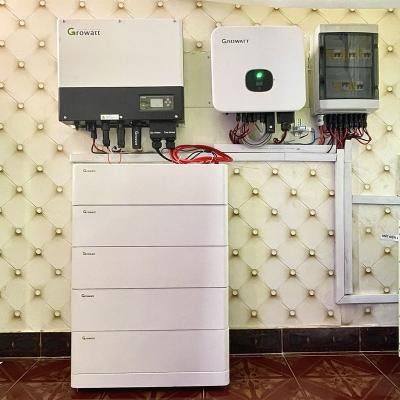 China 10.24KWh Household Appliances Growatt Energy Power Storage Grid LiFePO4 Lithium Ion Battery Hybrid Solar Home System for sale