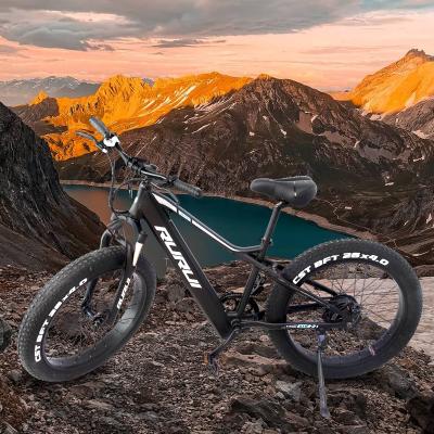 China 36V 750W Men's Fat Tire Beach Electric Bike 26 Inch 4-Inch Wheel Tires 7 Speed Aluminum Alloy Frame Front and Rear Mechanical Brakes ebike for sale