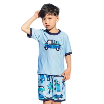 China Breathable Children Short Sleeve T-shirt Swim Trunk Two-Piece Swimwear Cartoon Kids Swimwear Swimsuits for sale