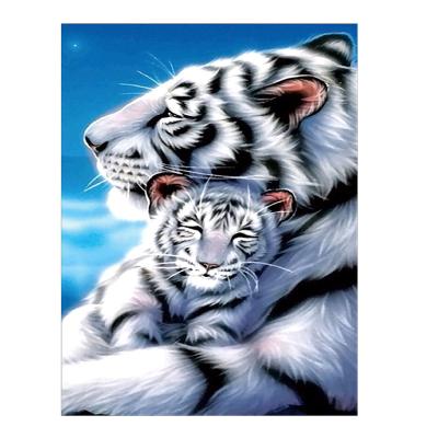 China Home decoration; gifts ; wedding decoration DIY home art decoration high quality painting around the white tiger 5D diamond painting full diamond for sale