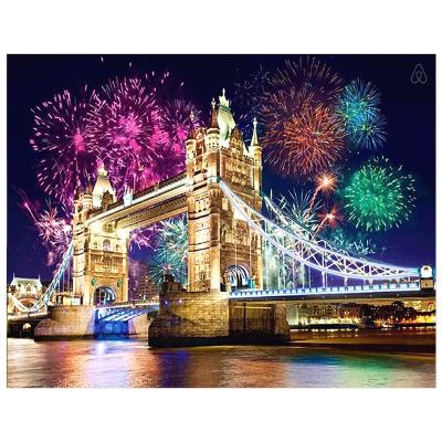 China Home decoration; gifts ; wedding decoration diy home art decoration customizable painting around full diamond night London 5D diamond painting for sale