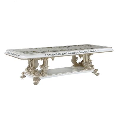 China Luxury Dining Table (Height) European Design Adjustable with Mother of Pearl for sale