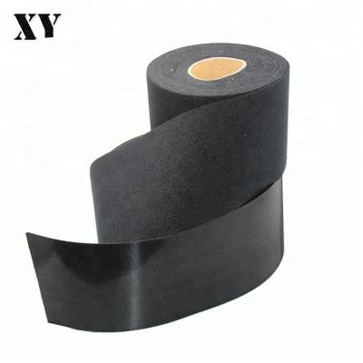China Durable 25mm & 50mm Adhesive Hook & Loop Tape High Quality Black 100% Polyester Backed for sale