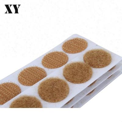 China Viable Customize Self Adhesive Fastener Dots Strong Glue Tape Size and Color Sticker Around Hook Loop Coin for sale