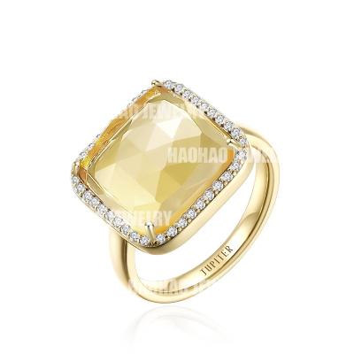 China Handmade Jewelry JUPITER Natural Citrine Rings, Gemstone Rings, Handmade 14K Gold Plated Jewelry, Birthstone Ring for sale