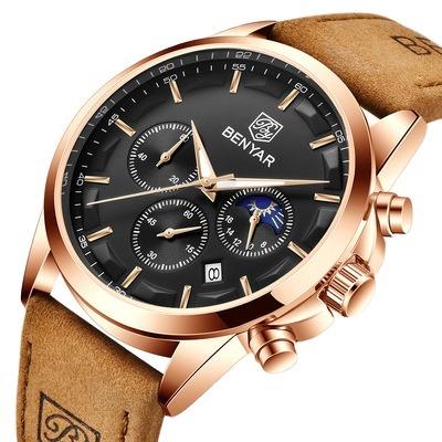China NEW BENYAR 5160 Men's Chronograph 2021 Watches Chronograph Luxury Sport Quartz Wrist Watch Men's Watch +Box Waterproof Relogio Masculino for sale