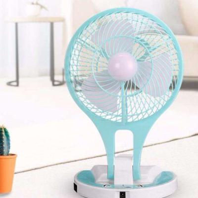 China With LED Light 6 Inch Portable Air Cooling Mini Fan Solar Rechargeable Tabletop Small Fans For Bedroom Living Room for sale