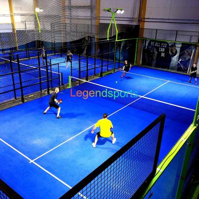 China Custom Legendsports Logo 12mm Tempered Glass 1 V 1 Padel Court 10m*20m for sale