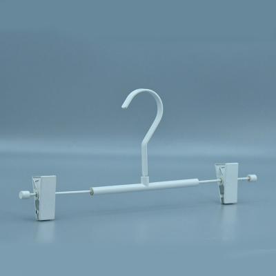 China Factory wholesale minimalist white adult metal pants hangers pants hangers with metal clips zu verkaufen