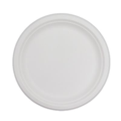 China Soak proof/Mmicrowave safe/Cut Resistant Compostable Round Plates 6 Sugarcane Fiber Heavy-Duty Compostable Disposable Biodegradable Plates for sale