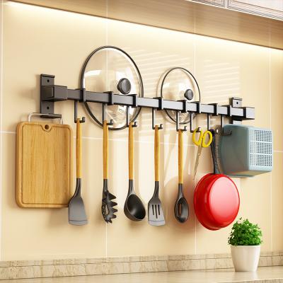 China Home Appliance Storage Hooks Rail Bathroom Kitchen Towel Robe Aluminum Dish Drying Rack Armrio Cozinha Black Kitchen Wall Mounted Hook for sale