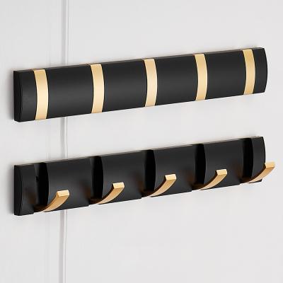China Wholesale Luxury Premium Quality Wall Mounted Rack Coat Wall Factory Factory Clothes Hooks Black Universal Aluminum Alloy Hanger for sale