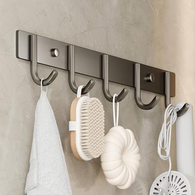 China Viable Easy To Install Black/Gray/Gold Universal Coat Hooks Wall Clothes Hooks Aluminum Alloy Key Holder Rack for sale